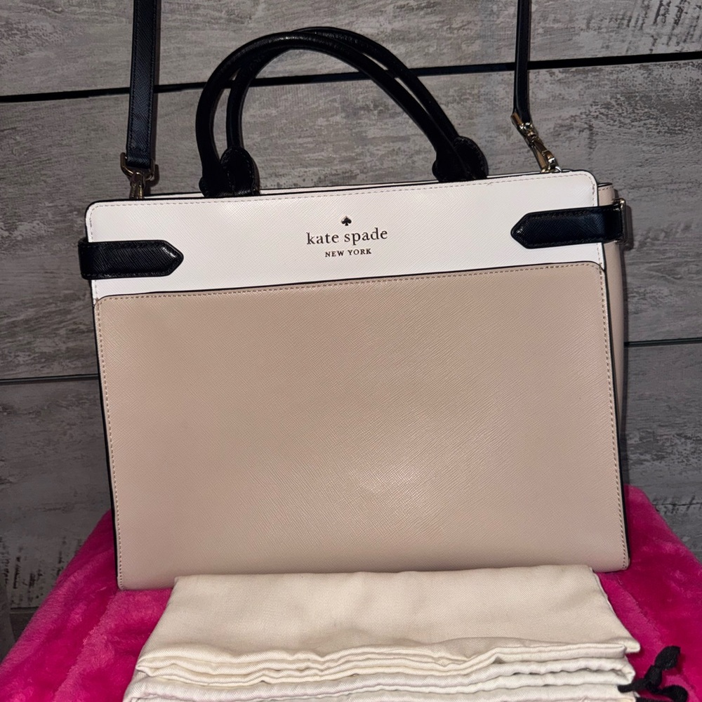 Kate Spade Cream and Black Satchel